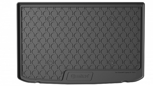 Design Kofferraumwanne kompatibel mit Renault Captur  ab BJ. 09.2020-> für variablen Ladeboden in oberer Position Kofferraummatte passgenau mit erhöhtem Rand