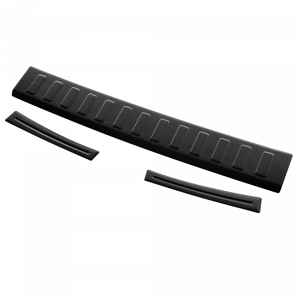 Stainless Steel Rear Bumper Protector Compatible With Kia Stonic 09.2017-> Rearguard, Tailored Fit Bumper Guard,  Loading Edge Protector- Colour Matte Black Powdercoated Stainless Steel