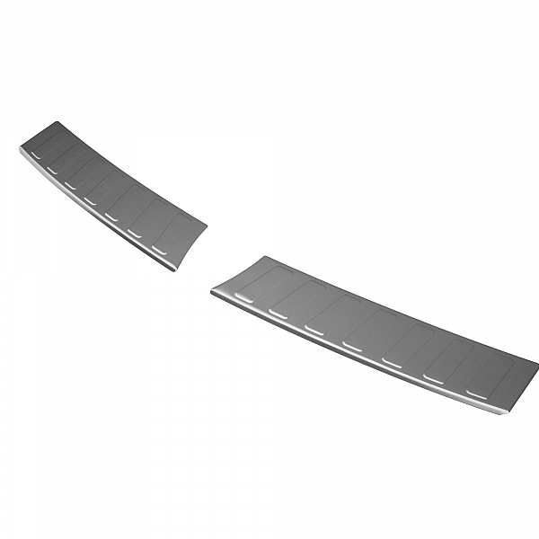 Stainless Steel Rear Bumper Protector Compatible With Opel Mokka II 01.2021-> Rearguard, Tailored Fit Bumper Guard,  Loading Edge Protector- Colour Brushed Stainless Steel