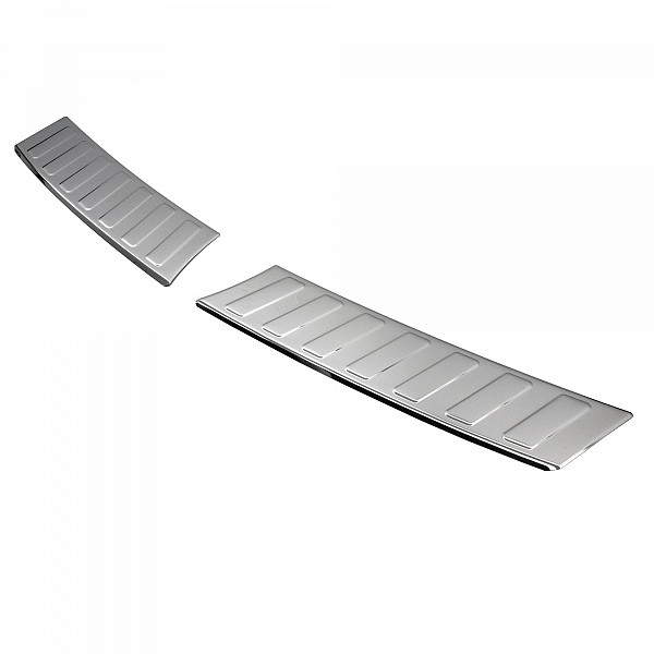 Stainless Steel Rear Bumper Protector Compatible With Opel Mokka II 01.2021-> Rearguard, Tailored Fit Bumper Guard,  Loading Edge Protector- Colour Polished Stainless Steel (Chrome)
