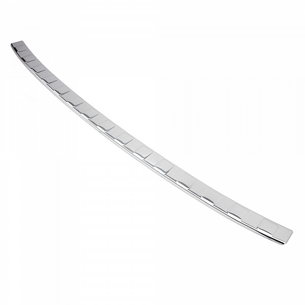 Stainless Steel Rear Bumper Protector Compatible With Volkswagen ID.3 09.2020-> Rearguard, Tailored Fit Bumper Guard,  Loading Edge Protector- Colour Polished Stainless Steel (Chrome)