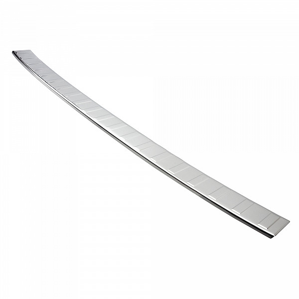 Stainless Steel Rear Bumper Protector Compatible With Volkswagen T7  Multivan 11.2021-> Rearguard, Tailored Fit Bumper Guard,  Loading Edge Protector- Colour Polished Stainless Steel (Chrome)