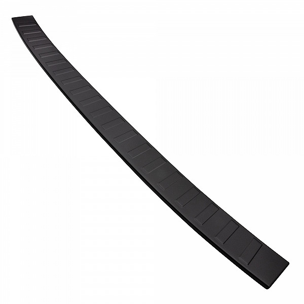 Stainless Steel Rear Bumper Protector Compatible With Volkswagen T6 Multivan, Transporter, California, Caravelle 06.2015-09.2019 Long Version 133,5cm Wide Rearguard, Tailored Fit Bumper Guard,  Loading Edge Protector- Colour Matte Black Pow