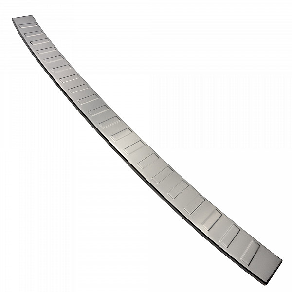 Stainless Steel Rear Bumper Protector Compatible With Volkswagen T6 Multivan, Transporter, California, Caravelle 06.2015-09.2019 Long Version 133,5cm Wide Rearguard, Tailored Fit Bumper Guard,  Loading Edge Protector- Colour Polished Stainl