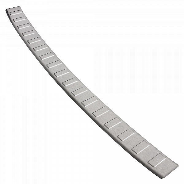 Stainless Steel Rear Bumper Protector Compatible With Skoda Fabia IV Hatchback 5 doors 07.2021-> Rearguard, Tailored Fit Bumper Guard,  Loading Edge Protector- Colour Brushed Stainless Steel