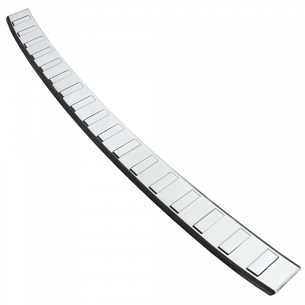 Stainless Steel Rear Bumper Protector Compatible With Skoda Fabia IV Hatchback 5 doors 07.2021-> Rearguard, Tailored Fit Bumper Guard,  Loading Edge Protector- Colour Polished Stainless Steel (Chrome)