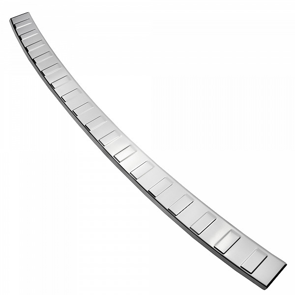 Stainless Steel Rear Bumper Protector Compatible With Volvo XC60 07.2017-> Rearguard, Tailored Fit Bumper Guard,  Loading Edge Protector- Colour Polished Stainless Steel (Chrome)