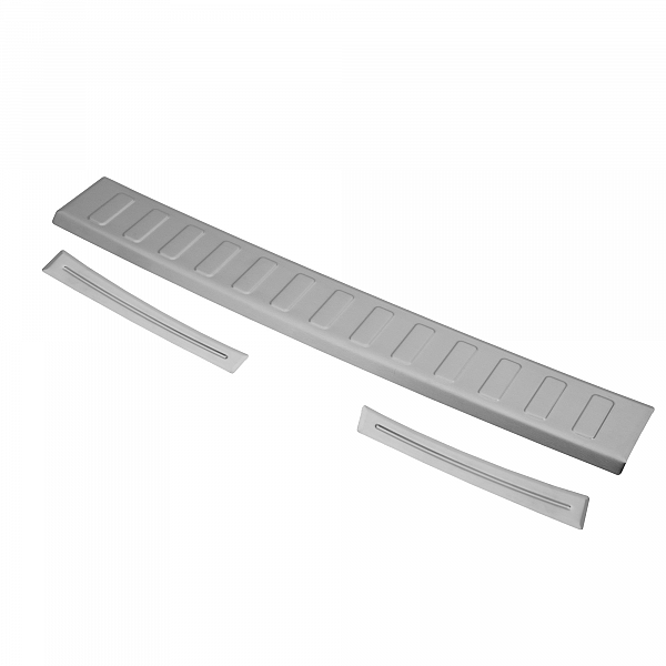 Stainless Steel Rear Bumper Protector Compatible With Kia Stonic 09.2017-> Rearguard, Tailored Fit Bumper Guard,  Loading Edge Protector- Colour Brushed Stainless Steel