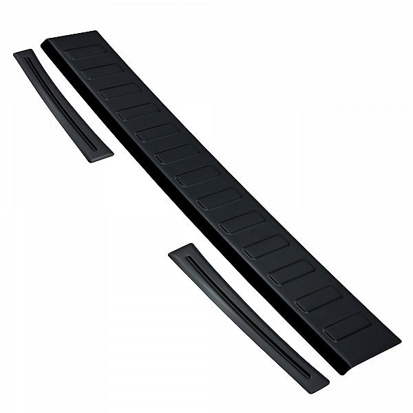 Stainless Steel Rear Bumper Protector Compatible With Kia Stonic 09.2017-> Rearguard, Tailored Fit Bumper Guard,  Loading Edge Protector- Colour Black Mirror Stainless Steel (Black Chrome)