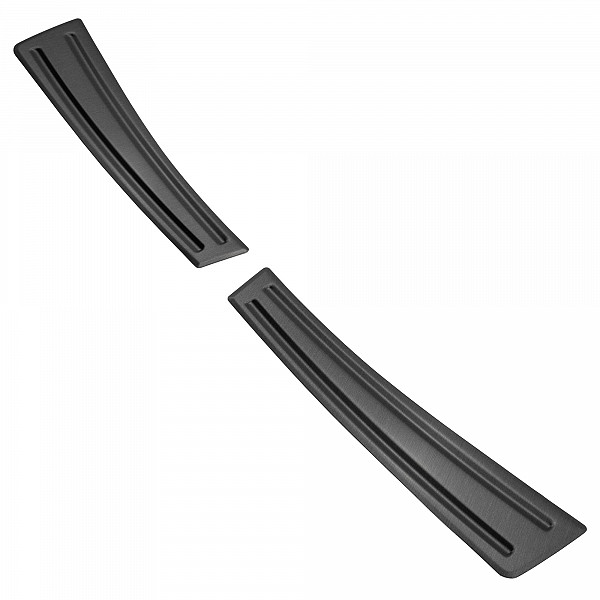 Stainless Steel Rear Bumper Protector Compatible With Volvo XC40 02.2018-> Rearguard, Tailored Fit Bumper Guard,  Loading Edge Protector- Colour Dark Grey Brushed Stainless Steel