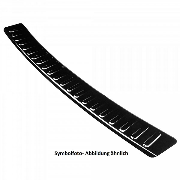 Stainless Steel Rear Bumper Protector Compatible With Jaguar F-Pace 01.2016-> Rearguard, Tailored Fit Bumper Guard,  Loading Edge Protector- Colour Black Mirror Stainless Steel (Black Chrome)