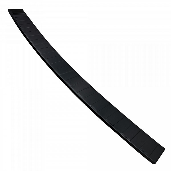 Stainless Steel Rear Bumper Protector Compatible With Volkswagen T6 Multivan, Transporter, California, Caravelle 06.2015-09.2019 Long Version 133,5cm Wide Rearguard, Tailored Fit Bumper Guard,  Loading Edge Protector- Colour Black Mirror St