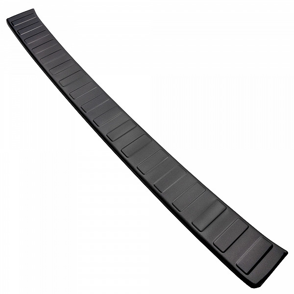 Stainless Steel Rear Bumper Protector Compatible With Volkswagen ID.BUZZ 10.2022-> Rearguard, Tailored Fit Bumper Guard,  Loading Edge Protector- Colour Dark Grey Brushed Stainless Steel