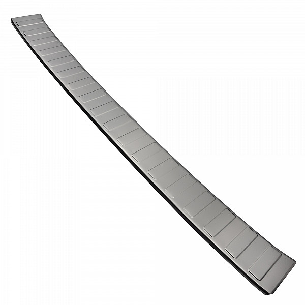 Stainless Steel Rear Bumper Protector Compatible With Volkswagen ID.BUZZ 10.2022-> Rearguard, Tailored Fit Bumper Guard,  Loading Edge Protector- Colour Brushed Stainless Steel