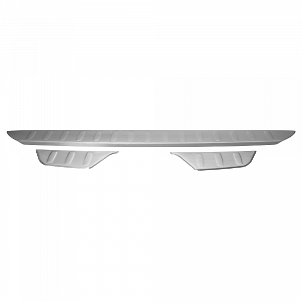 Stainless Steel Rear Bumper Protector Compatible With Mazda CX-3 3 pcs 06.2015-06.2018 Rearguard, Tailored Fit Bumper Guard,  Loading Edge Protector- Colour Brushed Stainless Steel