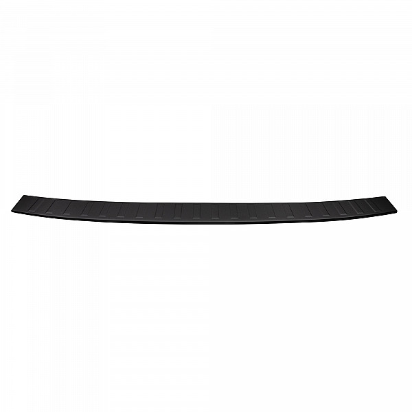 Stainless Steel Rear Bumper Protector Compatible With Volkswagen T6 Multivan, Transporter, California, Caravelle 06.2015-09.2019 Long Version 133,5cm Wide Rearguard, Tailored Fit Bumper Guard,  Loading Edge Protector- Colour Matte Black Pow