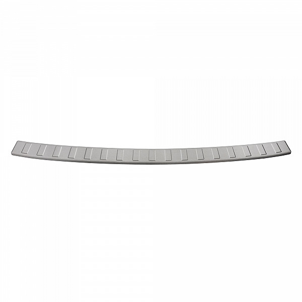 Stainless Steel Rear Bumper Protector Compatible With Skoda Fabia IV Hatchback 5 doors 07.2021-> Rearguard, Tailored Fit Bumper Guard,  Loading Edge Protector- Colour Brushed Stainless Steel