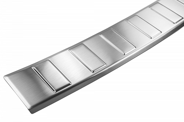 Stainless Steel Rear Bumper Protector Compatible With Mercedes Benz GLC (also for AMG) Facelift 07.2019-07.2022 Rearguard, Tailored Fit Bumper Guard,  Loading Edge Protector- Colour Brushed Stainless Steel