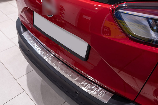 Edelstahl Ladekantenschutz passend für Opel Crossland X BJ. 6.2017-7.2024 Stoßstangenschutz passgenau mit Abkantung V2A Hochglanz Poliert (CHROM)