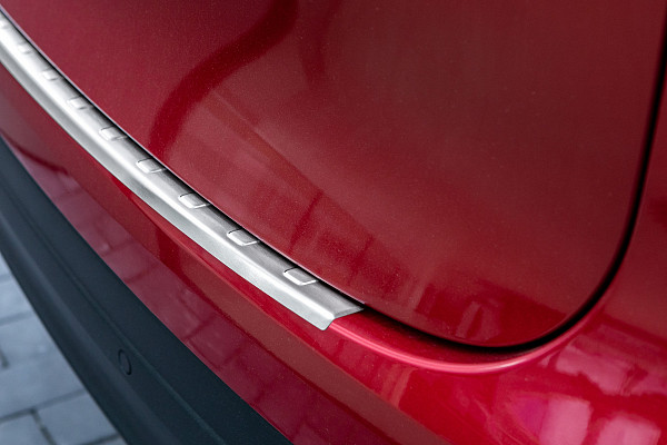 Stainless Steel Rear Bumper Protector Compatible With Jaguar F-Pace 01.2016-> Rearguard, Tailored Fit Bumper Guard,  Loading Edge Protector- Colour Brushed Stainless Steel