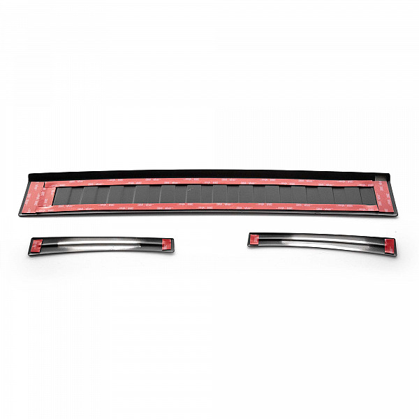 Stainless Steel Rear Bumper Protector Compatible With Kia Stonic 09.2017-> Rearguard, Tailored Fit Bumper Guard,  Loading Edge Protector- Colour Matte Black Powdercoated Stainless Steel