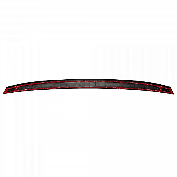 Stainless Steel Rear Bumper Protector Compatible With Volvo V90 09.2016-> Rearguard, Tailored Fit Bumper Guard,  Loading Edge Protector- Colour Matte Black Powdercoated Stainless Steel