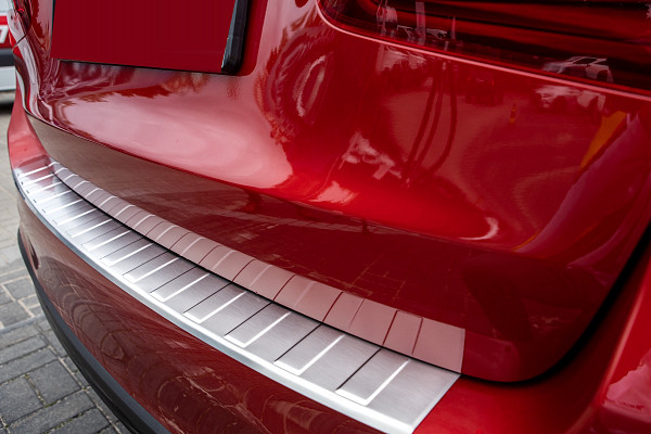 Stainless Steel Rear Bumper Protector Compatible With Mercedes Benz GLC (also for AMG) 09.2015-04.2019 Rearguard, Tailored Fit Bumper Guard,  Loading Edge Protector- Colour Brushed Stainless Steel