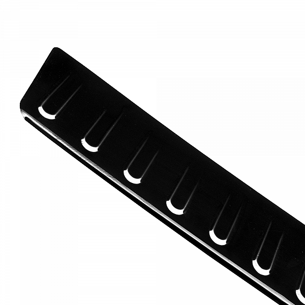 Edelstahl Ladekantenschutz passend für BMW 4er Gran Coupe F36 BJ. 3.2014-05.2020 Stoßstangenschutz passgenau mit Abkantung V2A Schwarz Spiegelglanz (Black Chrome)