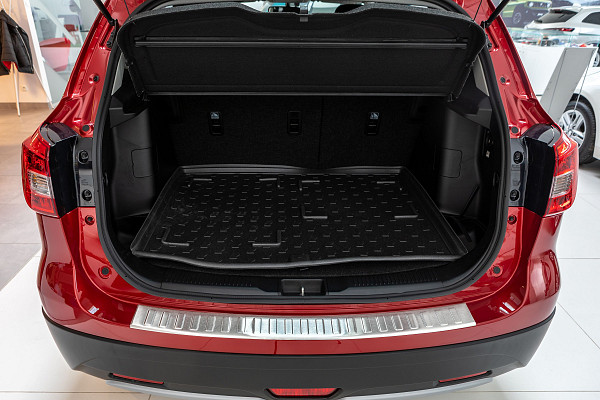 Edelstahl Ladekantenschutz passend für Volkswagen Tiguan Schutz außen 3 Teilig BJ. 10.2007-3.2016 Stoßstangenschutz passgenau mit Abkantung V2A Gebürstet