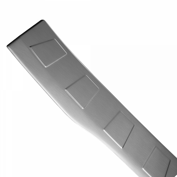 Stainless Steel Rear Bumper Protector Compatible With Ford Transit Courier, Tourneo Courier 06.2014-04.2018 Rearguard, Tailored Fit Bumper Guard,  Loading Edge Protector- Colour Brushed Stainless Steel