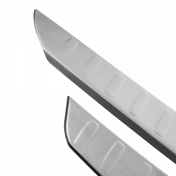 Stainless Steel Rear Bumper Protector Compatible With Mazda CX-3 3 pcs 06.2015-06.2018 Rearguard, Tailored Fit Bumper Guard,  Loading Edge Protector- Colour Brushed Stainless Steel