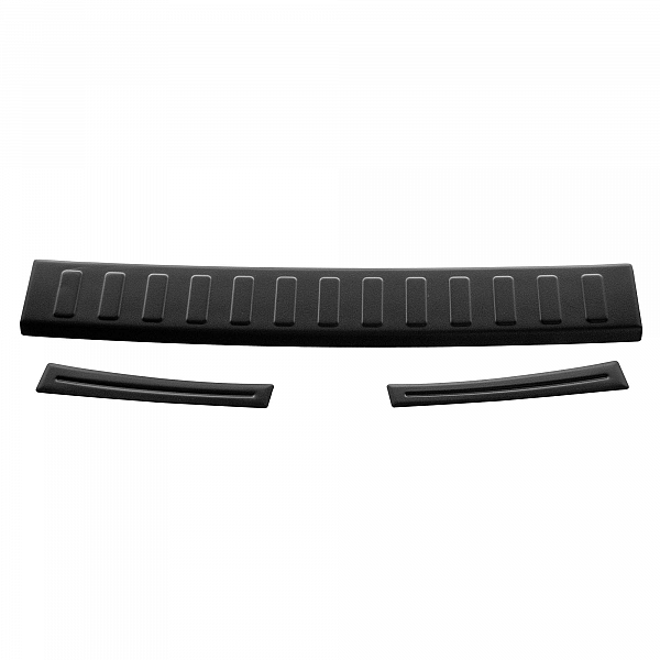 Stainless Steel Rear Bumper Protector Compatible With Kia Stonic 09.2017-> Rearguard, Tailored Fit Bumper Guard,  Loading Edge Protector- Colour Matte Black Powdercoated Stainless Steel