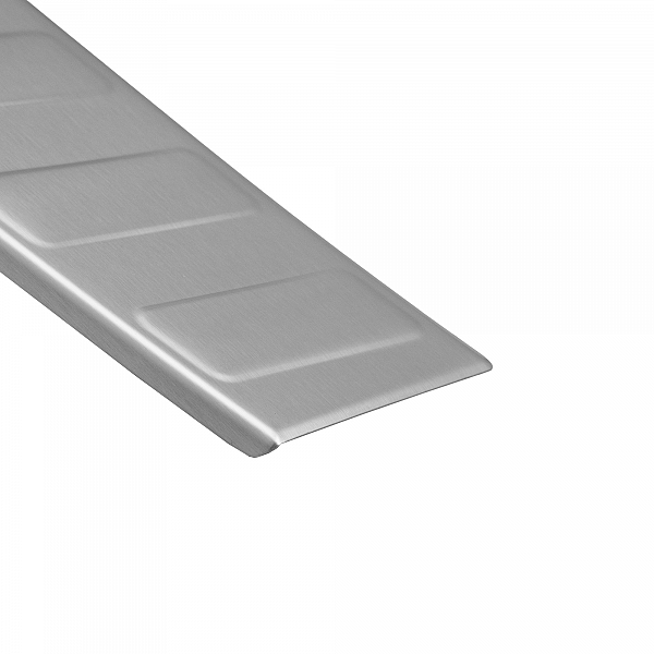Stainless Steel Rear Bumper Protector Compatible With Skoda Kamiq 09.2019-> Rearguard, Tailored Fit Bumper Guard,  Loading Edge Protector- Colour Brushed Stainless Steel