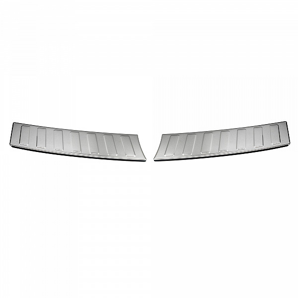 Stainless Steel Rear Bumper Protector Compatible With Opel Mokka II 01.2021-> Rearguard, Tailored Fit Bumper Guard,  Loading Edge Protector- Colour Polished Stainless Steel (Chrome)