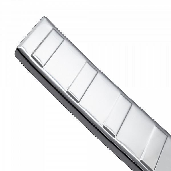 Stainless Steel Rear Bumper Protector Compatible With Volkswagen T7  Multivan 11.2021-> Rearguard, Tailored Fit Bumper Guard,  Loading Edge Protector- Colour Polished Stainless Steel (Chrome)