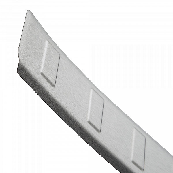 Stainless Steel Rear Bumper Protector Compatible With Cupra Born 11.2021-> Rearguard, Tailored Fit Bumper Guard,  Loading Edge Protector- Colour Brushed Stainless Steel