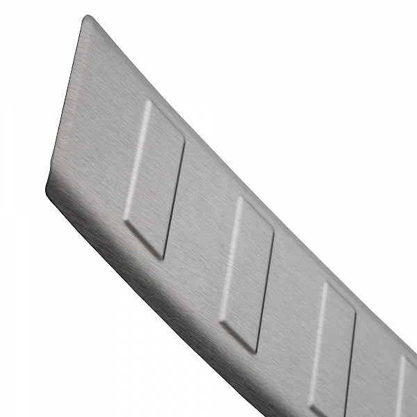 Stainless Steel Rear Bumper Protector Compatible With Skoda Fabia IV Hatchback 5 doors 07.2021-> Rearguard, Tailored Fit Bumper Guard,  Loading Edge Protector- Colour Brushed Stainless Steel