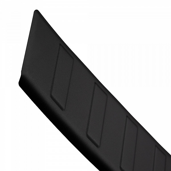 Stainless Steel Rear Bumper Protector Compatible With Skoda Fabia IV Hatchback 5 doors 07.2021-> Rearguard, Tailored Fit Bumper Guard,  Loading Edge Protector- Colour Matte Black Powdercoated Stainless Steel