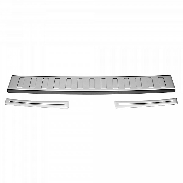 Stainless Steel Rear Bumper Protector Compatible With Kia Stonic 09.2017-> Rearguard, Tailored Fit Bumper Guard,  Loading Edge Protector- Colour Polished Stainless Steel (Chrome)