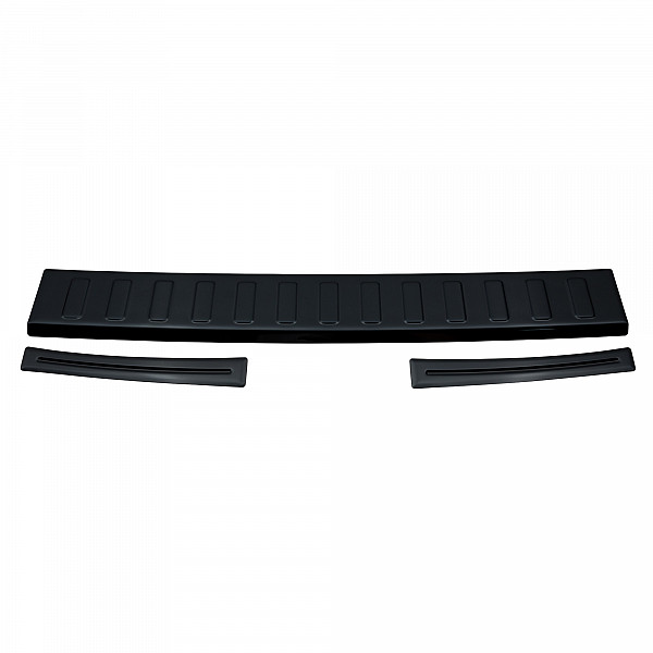 Stainless Steel Rear Bumper Protector Compatible With Kia Stonic 09.2017-> Rearguard, Tailored Fit Bumper Guard,  Loading Edge Protector- Colour Black Mirror Stainless Steel (Black Chrome)