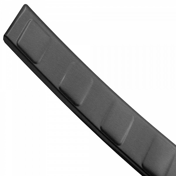 Stainless Steel Rear Bumper Protector Compatible With Hyundai Tucson IV 12.2020-> Rearguard, Tailored Fit Bumper Guard,  Loading Edge Protector- Colour Dark Grey Brushed Stainless Steel