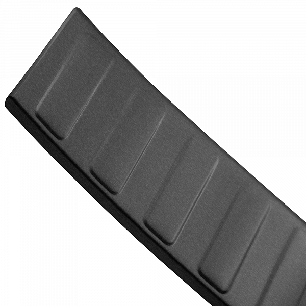 Stainless Steel Rear Bumper Protector Compatible With Skoda Kamiq 09.2019-> Rearguard, Tailored Fit Bumper Guard,  Loading Edge Protector- Colour Dark Grey Brushed Stainless Steel