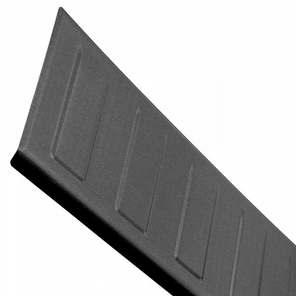 Stainless Steel Rear Bumper Protector Compatible With Fiat Doblo 07.2022-> Rearguard, Tailored Fit Bumper Guard,  Loading Edge Protector- Colour Dark Grey Brushed Stainless Steel