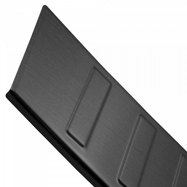 Stainless Steel Rear Bumper Protector Compatible With Volkswagen T6 Multivan, Transporter, California, Caravelle 06.2015-09.2019 Long Version 133,5cm Wide Rearguard, Tailored Fit Bumper Guard,  Loading Edge Protector- Colour Dark Grey Brush
