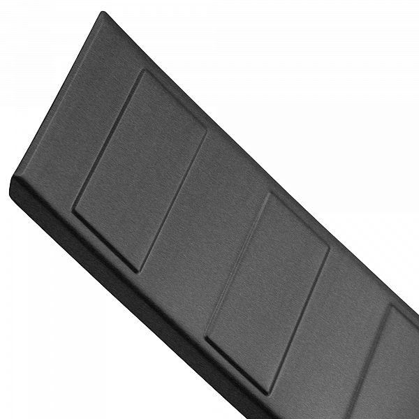 Stainless Steel Rear Bumper Protector Compatible With Opel Vivaro C 07.2019-> Long Version 133,5cm Wide Rearguard, Tailored Fit Bumper Guard,  Loading Edge Protector- Colour Dark Grey Brushed Stainless Steel