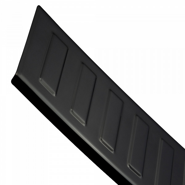 Edelstahl Ladekantenschutz passend für Volkswagen Golf VII 7 Variant (Kombi) BJ. 9.2013-12.2016 Stoßstangenschutz passgenau mit Abkantung V2A Schwarz Spiegelglanz (Black Chrome)