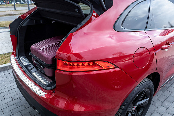 Stainless Steel Rear Bumper Protector Compatible With Jaguar F-Pace 01.2016-> Rearguard, Tailored Fit Bumper Guard,  Loading Edge Protector- Colour Brushed Stainless Steel