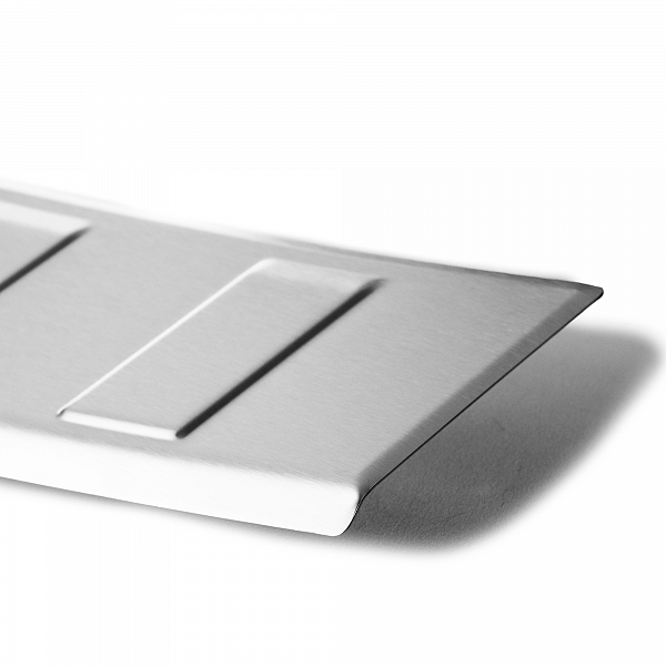 Stainless Steel Rear Bumper Protector Compatible With Volvo XC60 07.2017-> Rearguard, Tailored Fit Bumper Guard,  Loading Edge Protector- Colour Brushed Stainless Steel