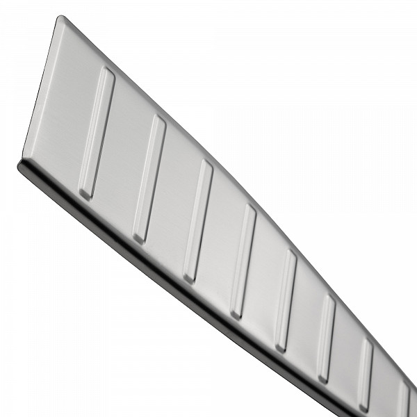 Stainless Steel Rear Bumper Protector Compatible With Toyota BZ4X 06.2022-> Rearguard, Tailored Fit Bumper Guard,  Loading Edge Protector- Colour Brushed Stainless Steel