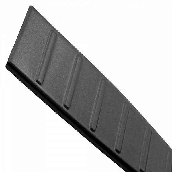 Stainless Steel Rear Bumper Protector Compatible With Toyota BZ4X 06.2022-> Rearguard, Tailored Fit Bumper Guard,  Loading Edge Protector- Colour Dark Grey Brushed Stainless Steel